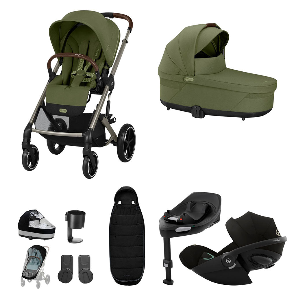 Cybex Balios S Lux 10 Piece Cloud G i-Size Bundle - Moss Green