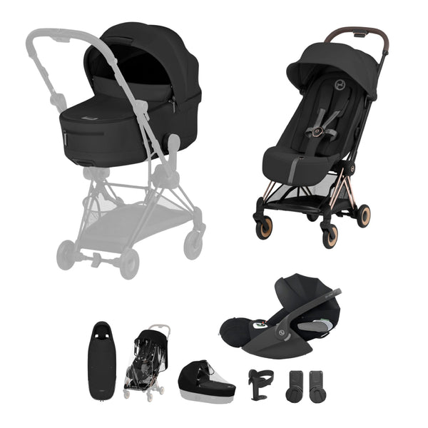 Cybex Coya Ultimate Accessory Bundle Comfort Collection - Rosegold / Sepia Black