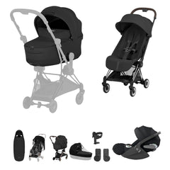 Cybex Coya Ultimate Accessory Bundle Style Collection - Chrome Brown / Sepia Black