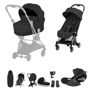 Cybex Coya Ultimate Accessory Bundle Style Collection - Chrome Brown / Sepia Black