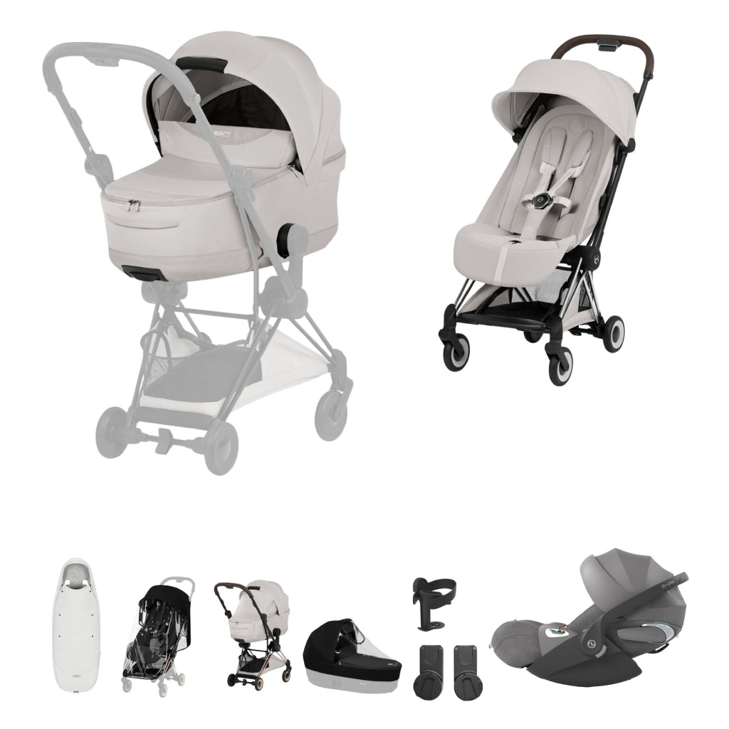 Cybex Coya Ultimate Accessory Bundle Style Collection - Chrome Brown / City Grey