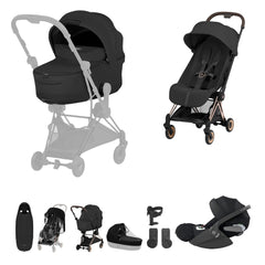 Cybex Coya Ultimate Accessory Bundle Style Collection - Rosegold / Sepia Black