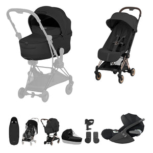 Cybex Coya Ultimate Accessory Bundle Style Collection - Rosegold / Sepia Black