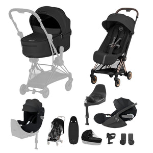 Cybex Coya Ultimate Birth & Beyond Bundle Comfort Collection - Rosegold / Sepia Black