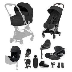 Cybex Coya Ultimate Birth & Beyond Bundle Style Collection - Chrome Brown / Sepia Black