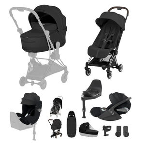Cybex Coya Ultimate Birth & Beyond Bundle Style Collection - Chrome Brown / Sepia Black
