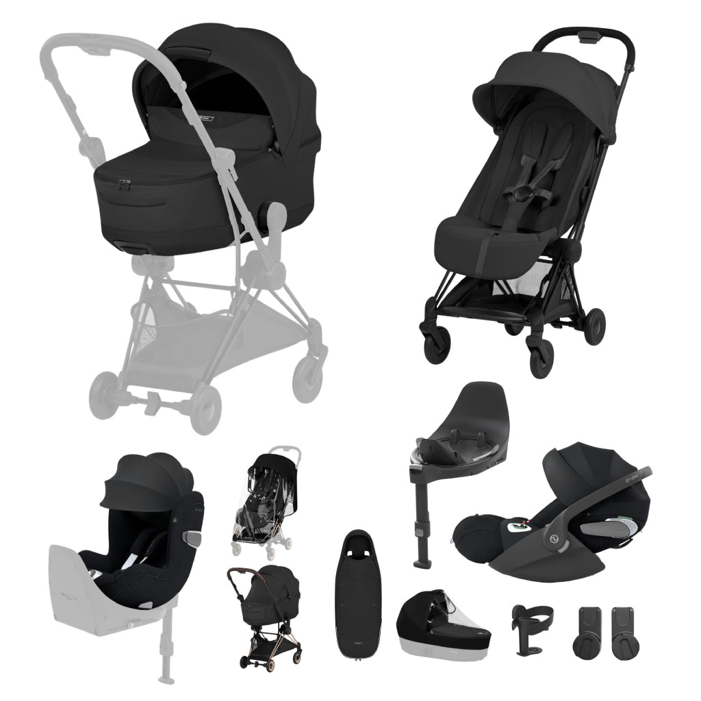 Cybex Coya Ultimate Birth & Beyond Bundle Style Collection - Matt Black / Sepia Black
