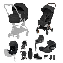 Cybex Coya Ultimate Birth & Beyond Bundle Style Collection - Rosegold / Sepia Black