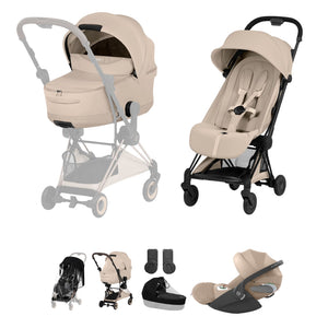 Cybex Coya Ultimate Bundle Style Collection - Matt Black / Cozy Beige