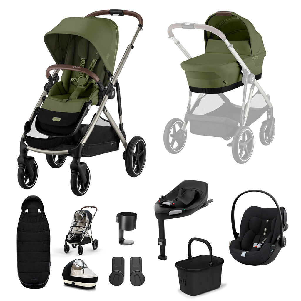 Cybex Gazelle S 11 Piece Cloud G i-Size Bundle - Moss Green