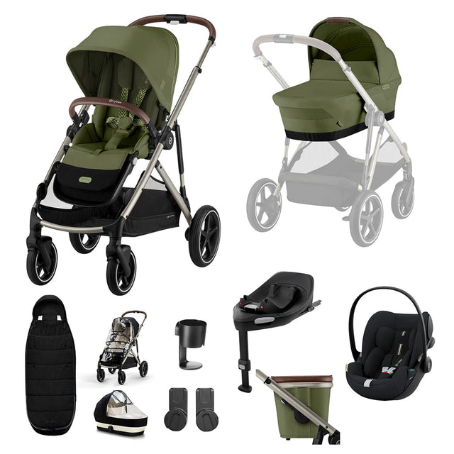 Cybex Gazelle S 11 Piece Cloud G i-Size Bundle - Moss Green