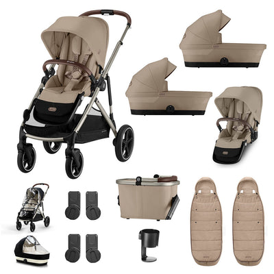 Cybex Gazelle S Newborn Twin Bundle - Almond Beige