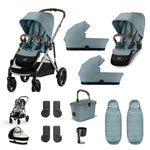 Cybex Gazelle S Newborn Twin Bundle - Stormy Blue