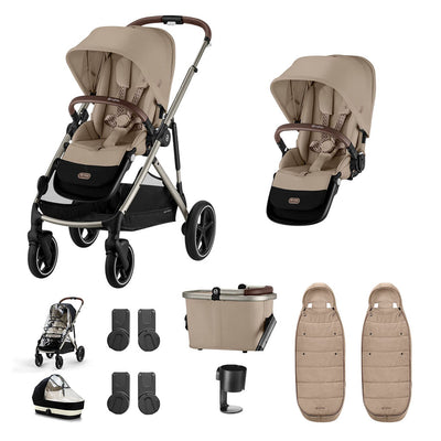 Cybex Gazelle S Twin Bundle - Almond Beige