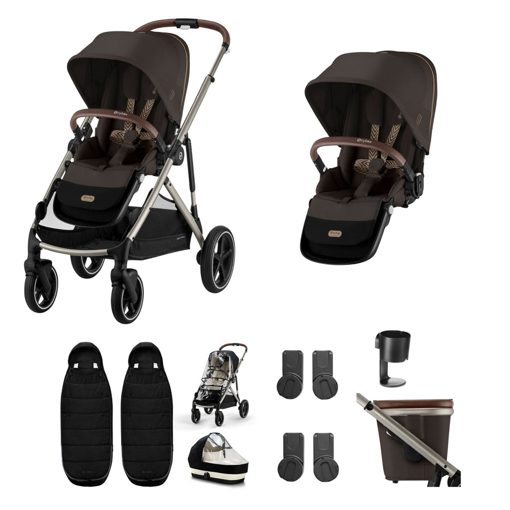 Cybex Gazelle S Twin Bundle - Chocolate Brown