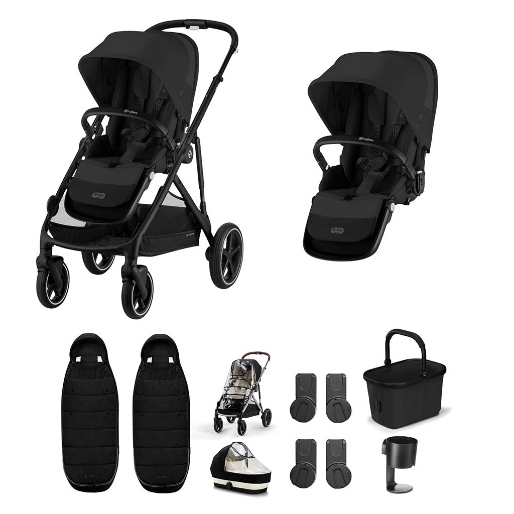 Cybex Gazelle S Twin Bundle - Moon Black