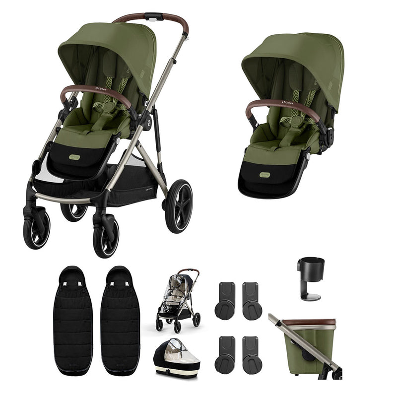 Cybex Gazelle S Twin Bundle - Moss Green