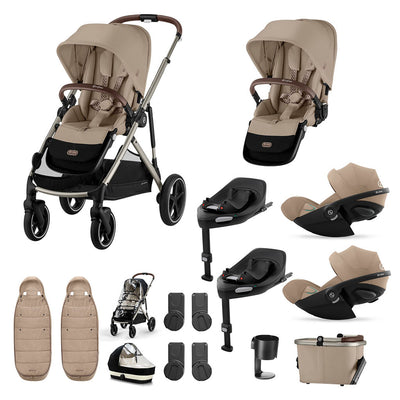 Cybex Gazelle S Twin Bundle with Cloud G i-Size - Almond Beige