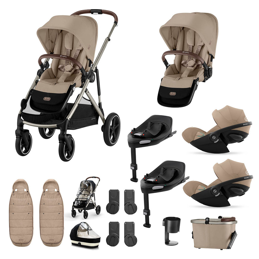 Cybex Gazelle S Twin Bundle with Cloud G i-Size - Almond Beige