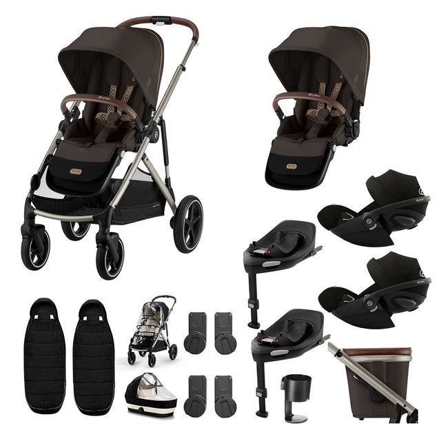 Cybex Gazelle S Twin Bundle with Cloud G i-Size - Chocolate Brown
