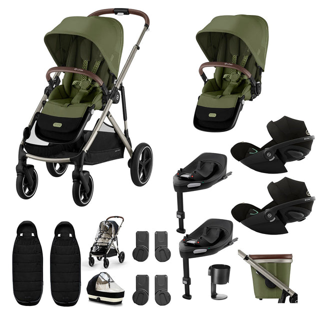 Cybex Gazelle S Twin Bundle with Cloud G i-Size - Moss Green