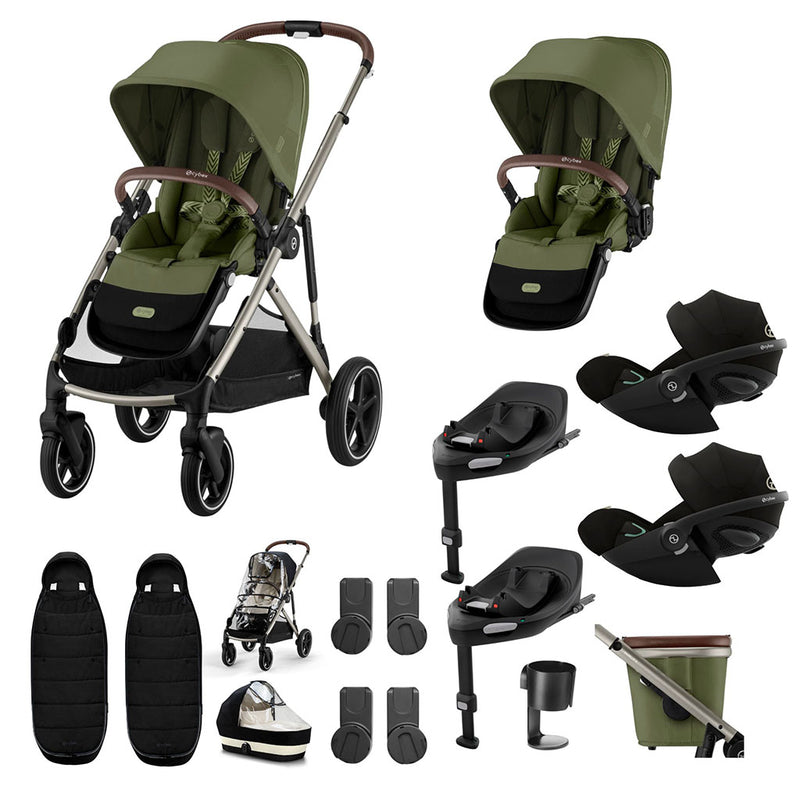 Cybex Gazelle S Twin Bundle with Cloud G i-Size - Moss Green