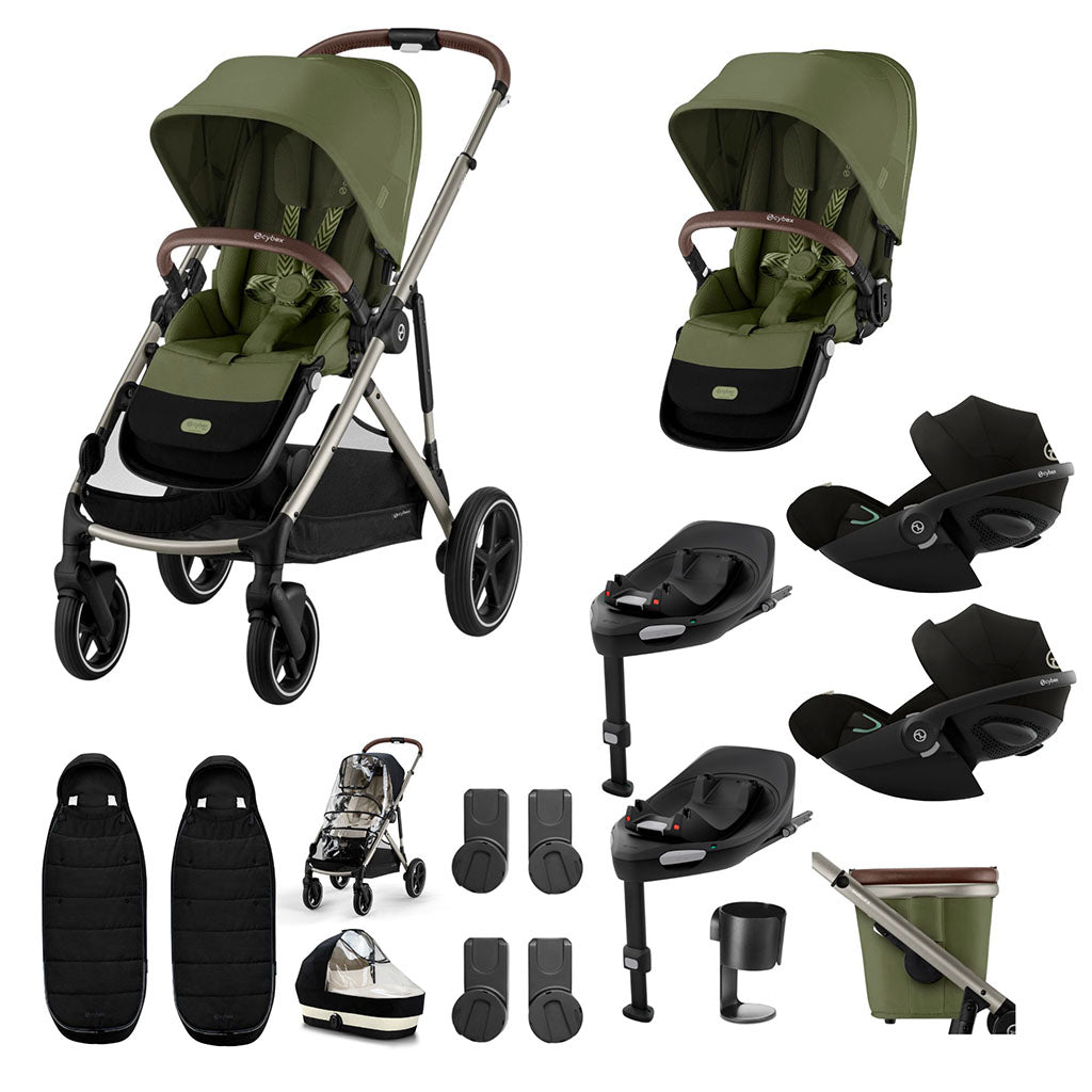 Cybex Gazelle S Twin Bundle with Cloud G i-Size - Moss Green