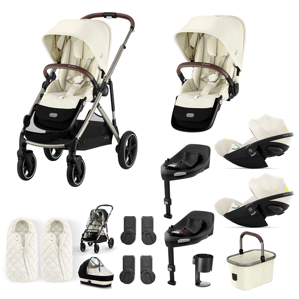 Cybex Gazelle S Twin Bundle with Cloud G i-Size - Seashell Beige