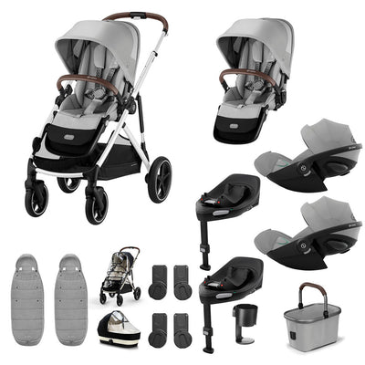 Cybex Gazelle S Twin Bundle with Cloud G i-Size - Stone Grey