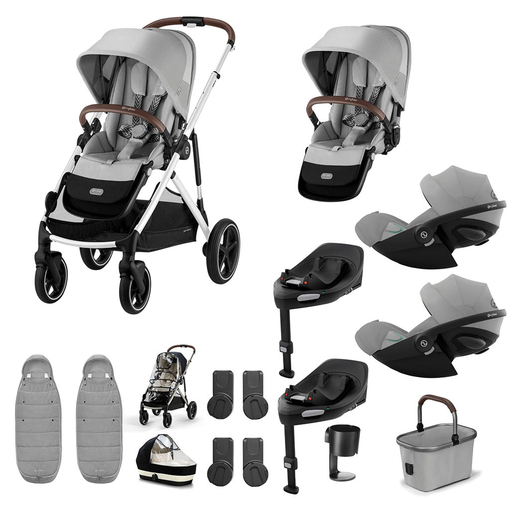 Cybex Gazelle S Twin Bundle with Cloud G i-Size - Stone Grey