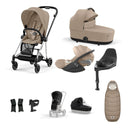 Cybex Mios Travel System - Chrome Black / Cozy Beige