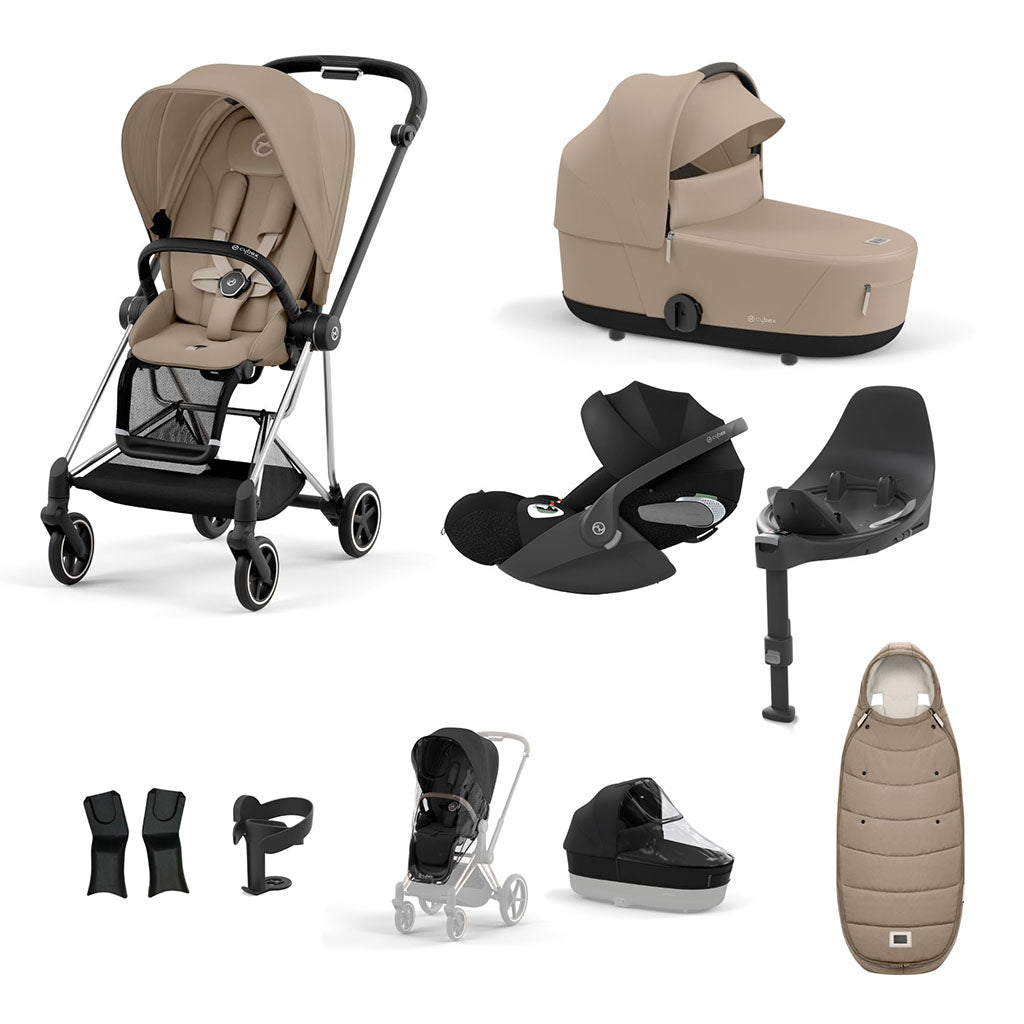 Cybex Mios Travel System - Chrome Black / Cozy Beige