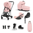 Cybex Mios Travel System - Matt Black / Peach Pink