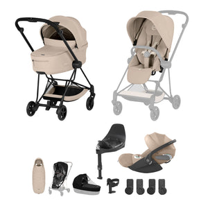 Cybex Mios Ultimate Accessory Bundle Comfort Collection - Matt Black / Cozy Beige