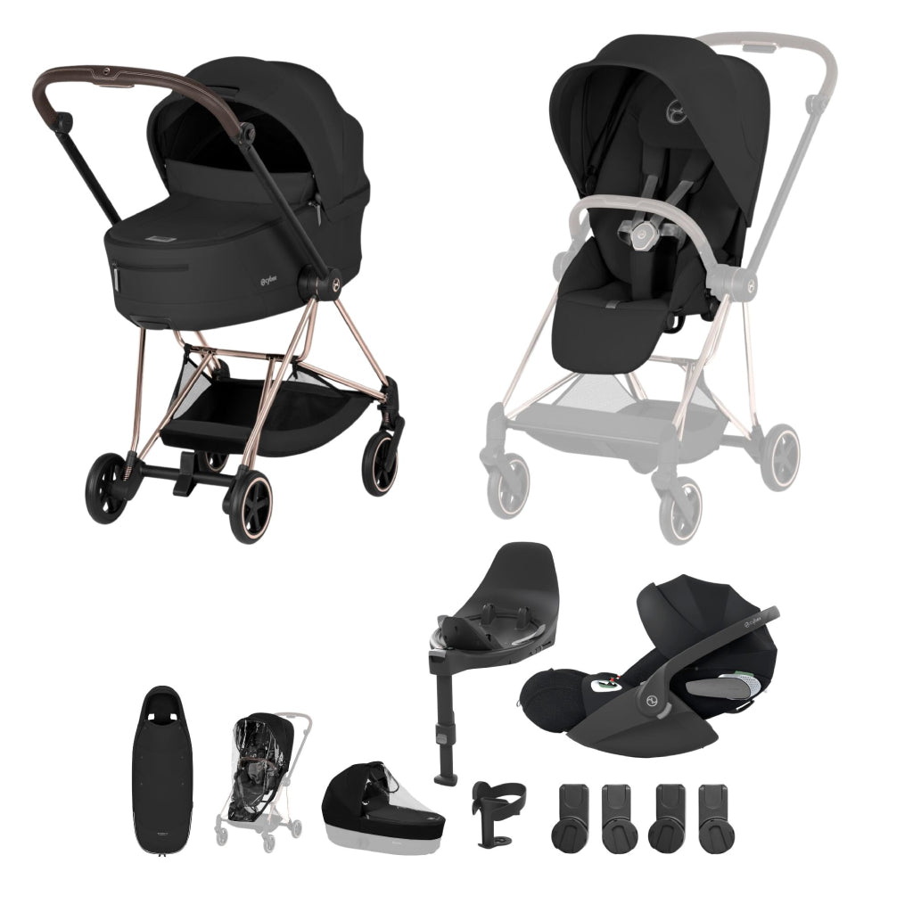 Cybex Mios Ultimate Accessory Bundle Comfort Collection - Rosegold / Sepia Black