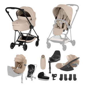 Cybex Mios Ultimate Birth & Beyond Bundle Comfort Collection - Matt Black / Cozy Beige