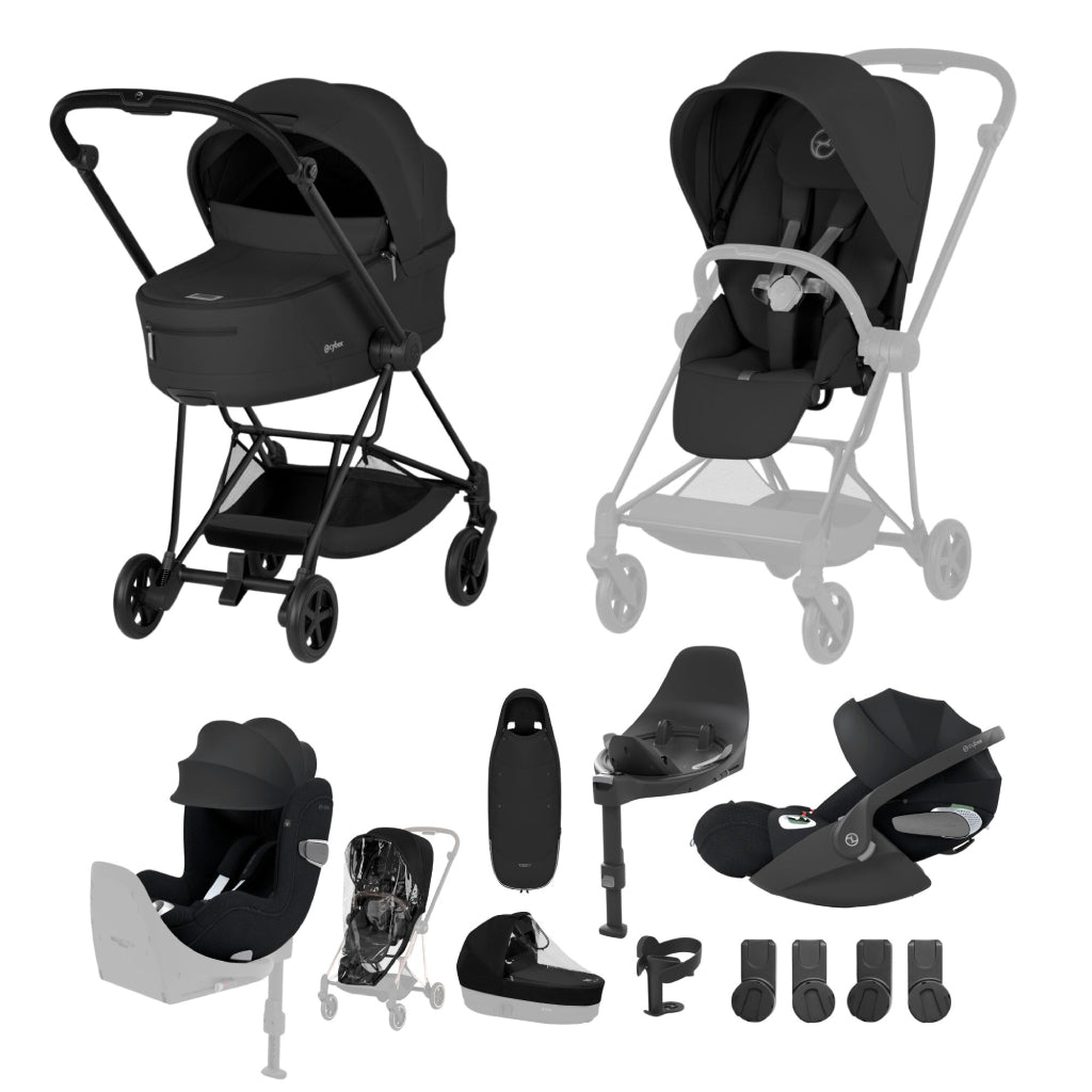 Cybex Mios Ultimate Birth & Beyond Bundle Comfort Collection - Matt Black / Sepia Black