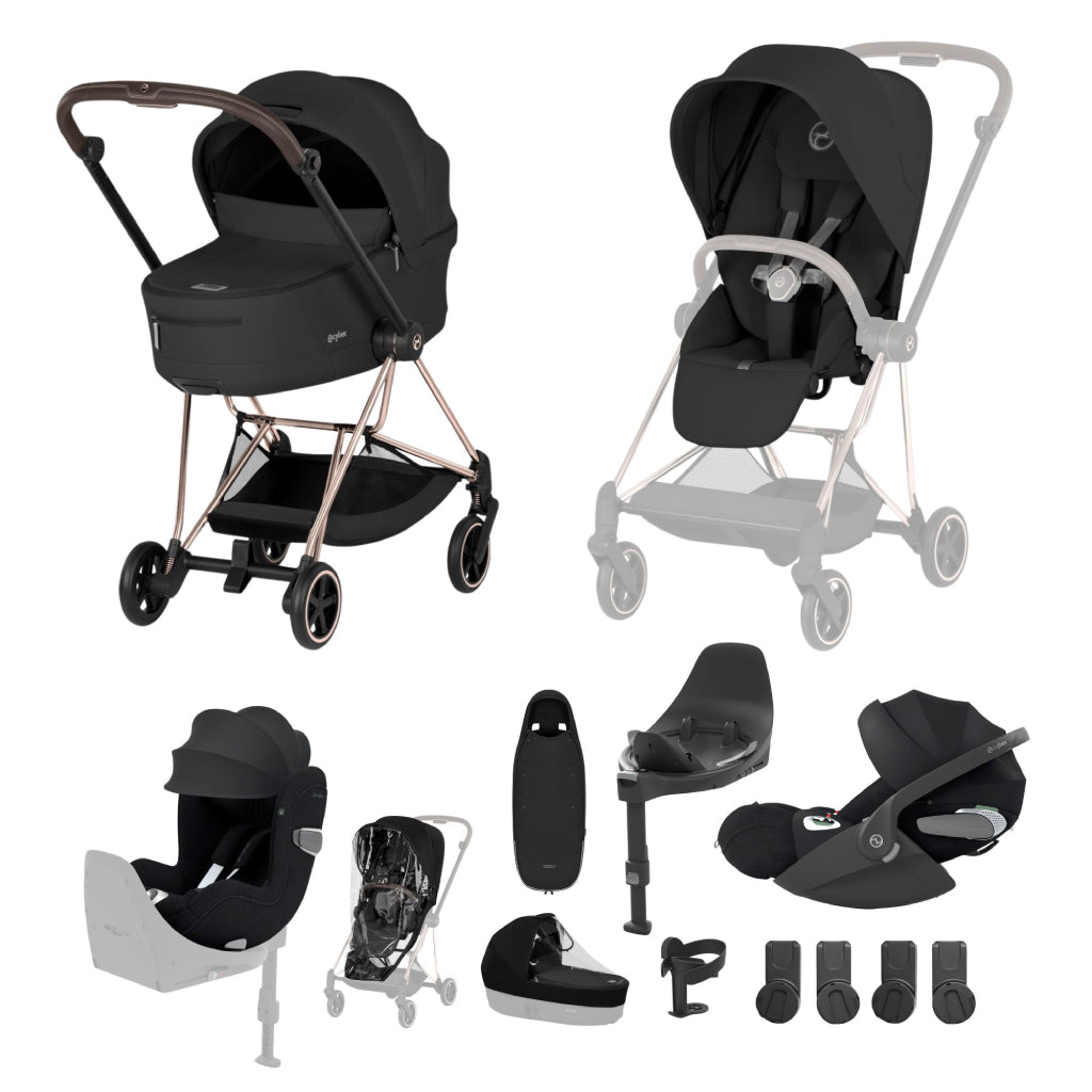 Cybex Mios Ultimate Birth & Beyond Bundle Comfort Collection - Rosegold / Sepia Black