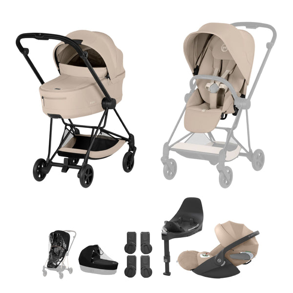 Cybex Mios Ultimate Bundle Comfort Collection - Matt Black / Cozy Beige