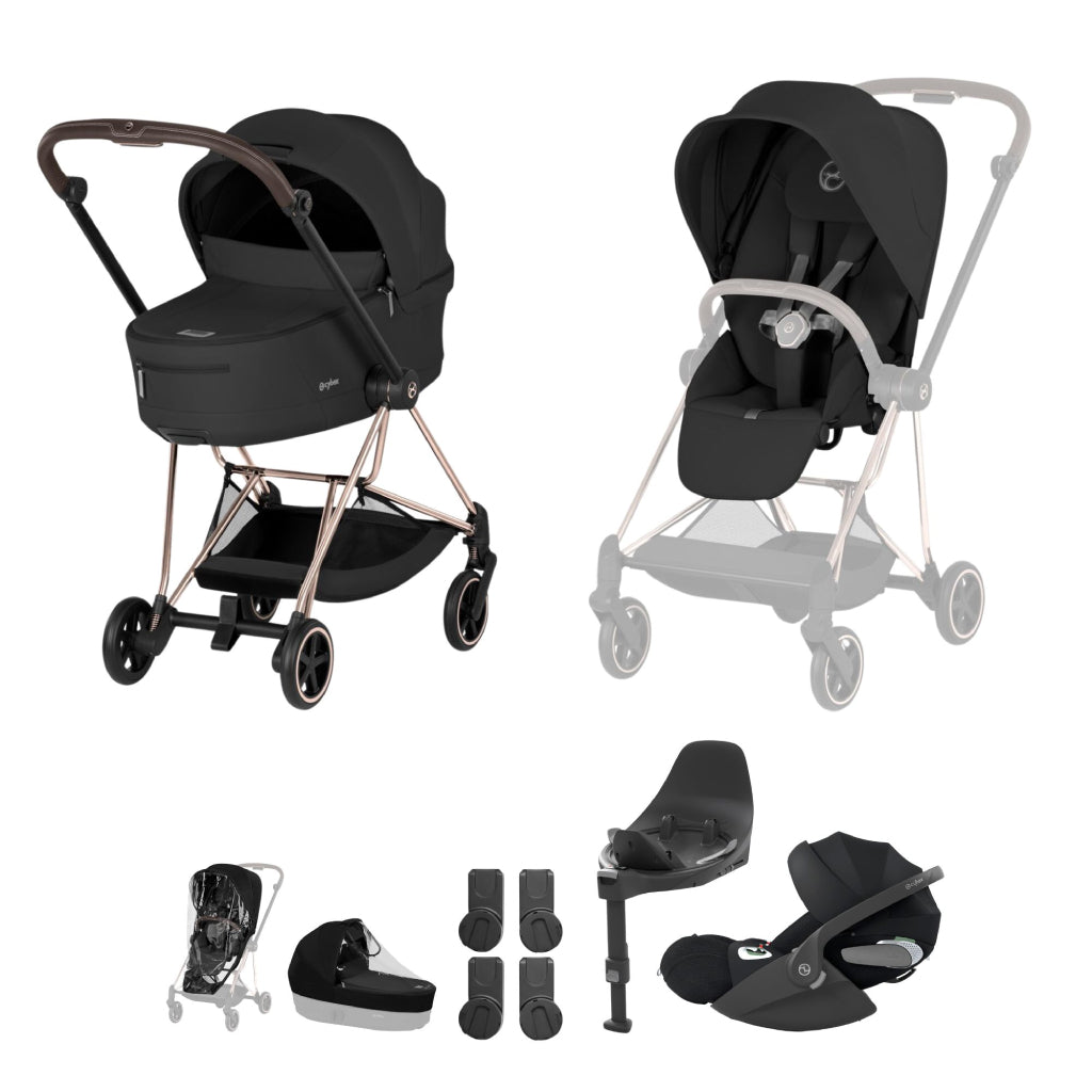Cybex Mios Ultimate Bundle Comfort Collection - Rosegold / Sepia Black