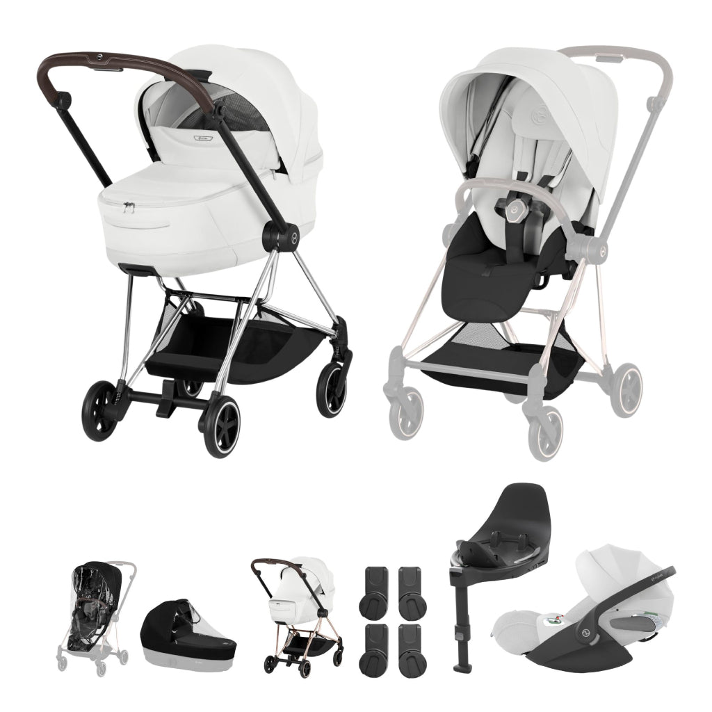 Cybex Mios Ultimate Bundle Style Collection - Chrome Brown / Off White