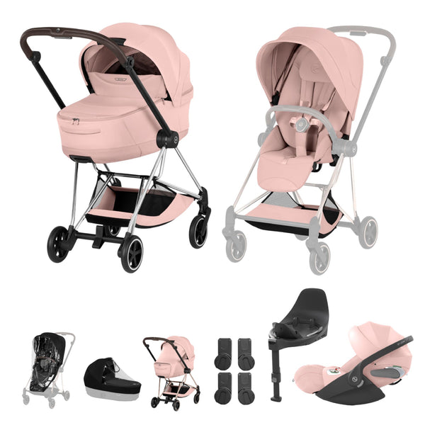Cybex Mios Ultimate Bundle Style Collection - Chrome Brown / Peach Pink
