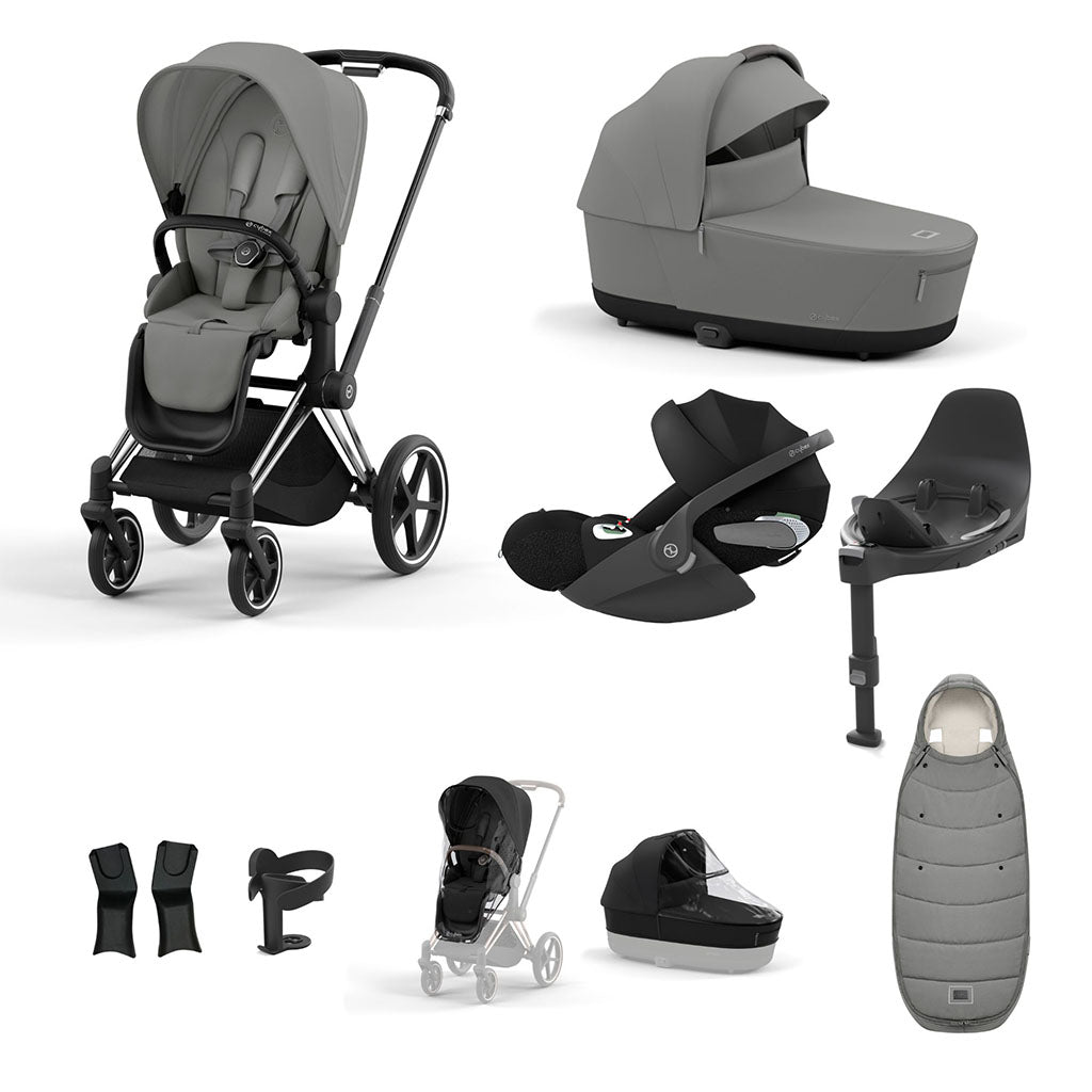 Cybex Priam Travel System - Chrome Black / Mirage Grey