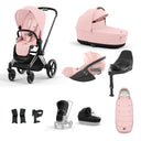 Cybex Priam Travel System - Chrome Black / Peach Pink