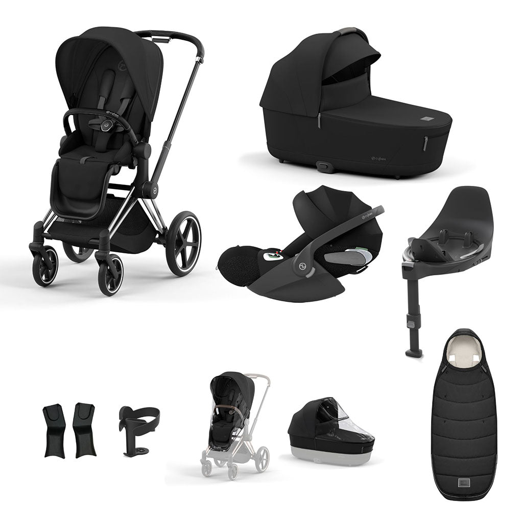 Cybex Priam Travel System - Chrome Black / Sepia Black