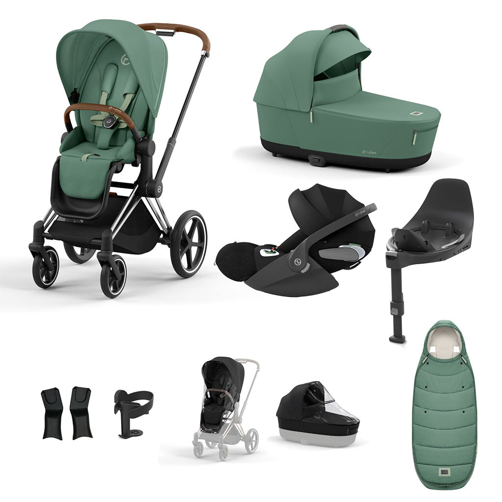 Cybex Priam Travel System - Chrome Brown / Leaf Green