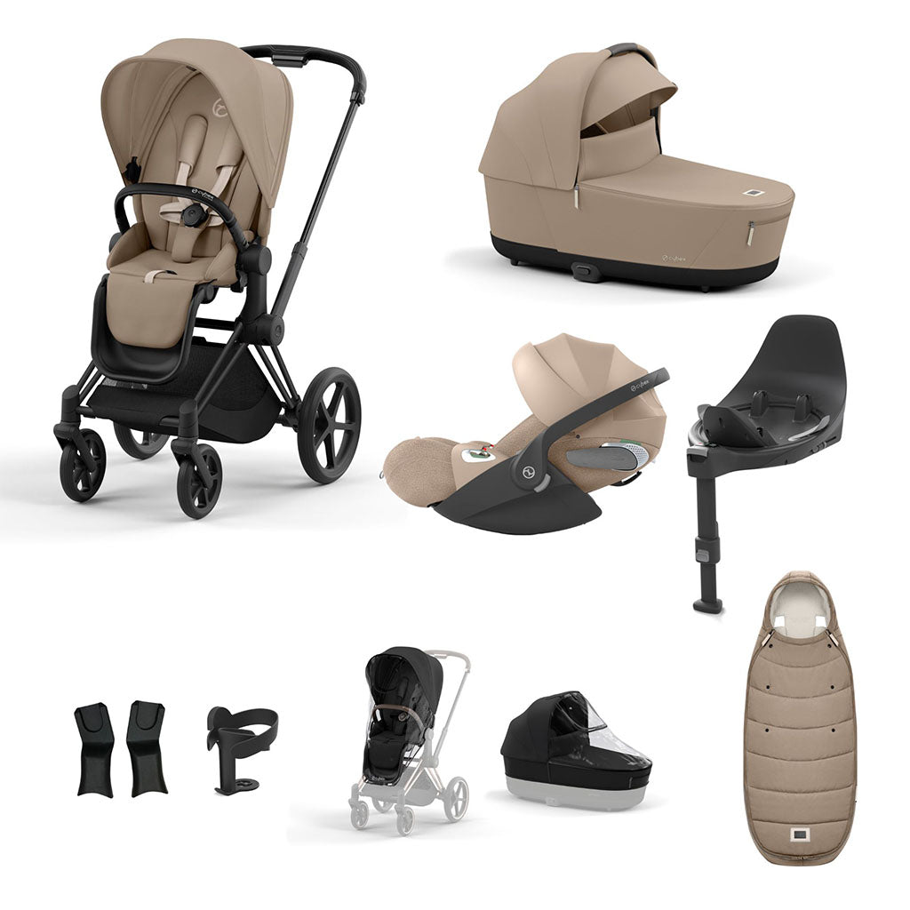 Cybex Priam Travel System - Matt Black / Cozy Beige