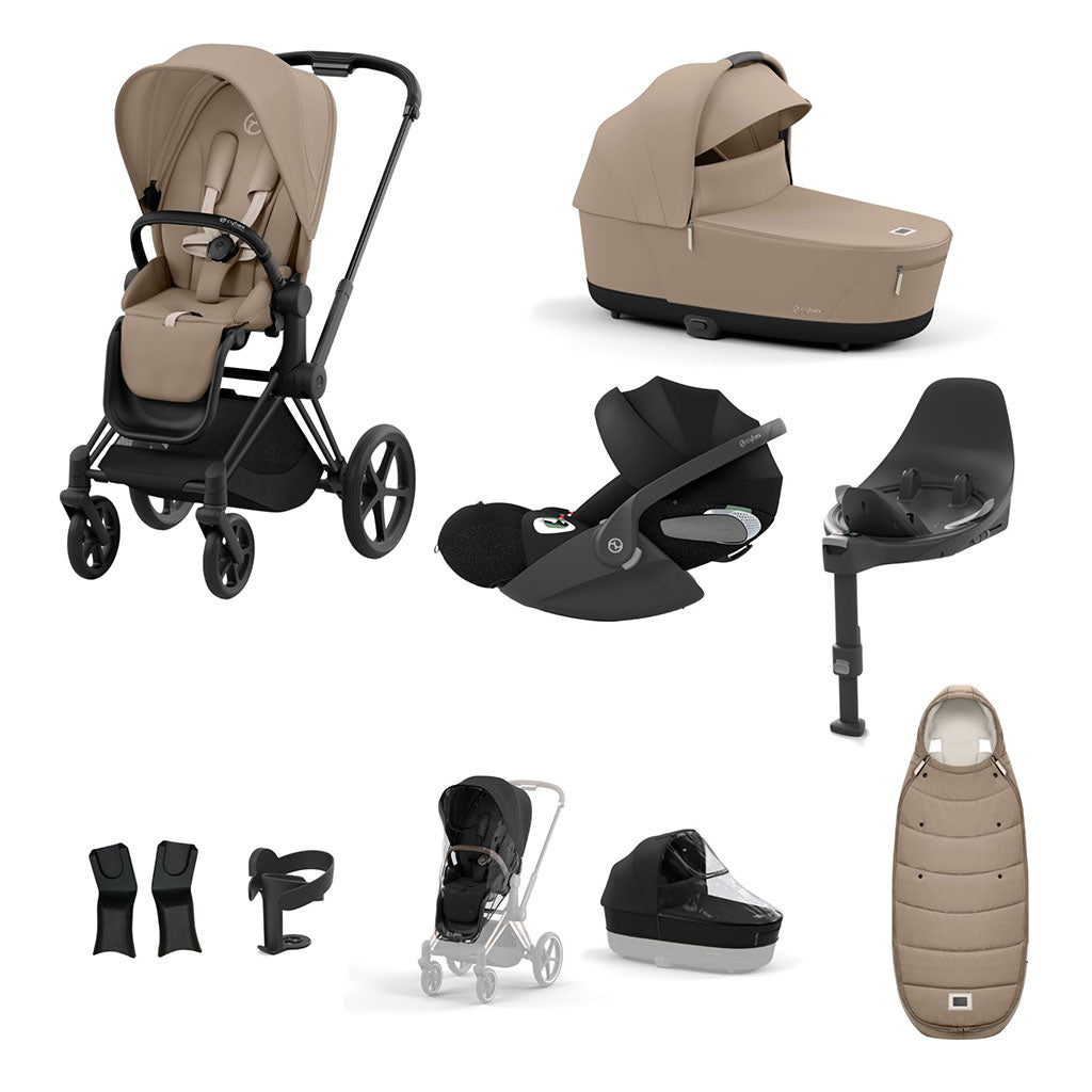 Cybex Priam Travel System - Matt Black / Cozy Beige