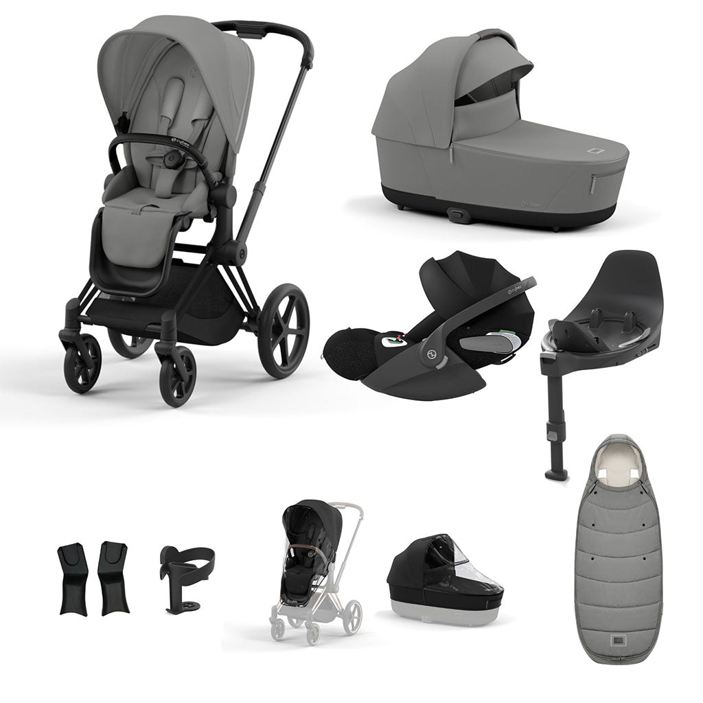 Cybex Priam Travel System - Matt Black / Mirage Grey