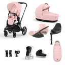 Cybex Priam Travel System - Matt Black / Peach Pink